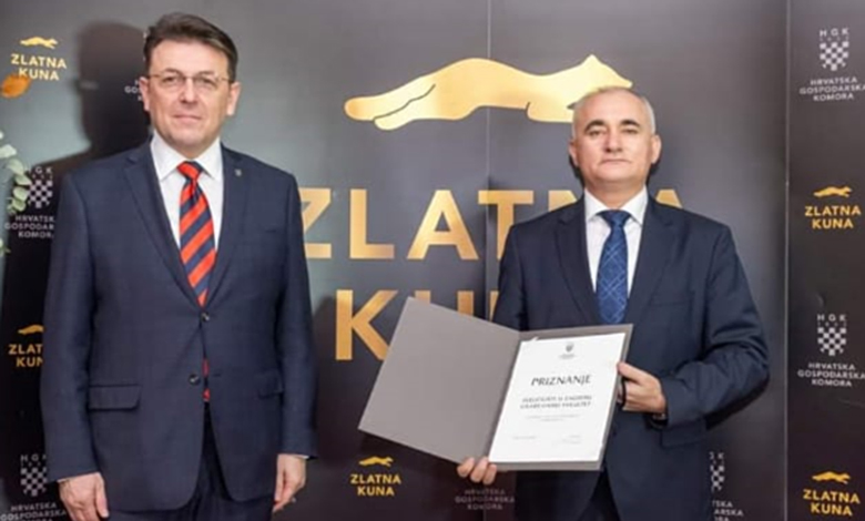 Građevinskom fakultetu dodijeljeno priznanje HGK za izvrsnost, inovacije i poduzetništvo u građevinarstvu