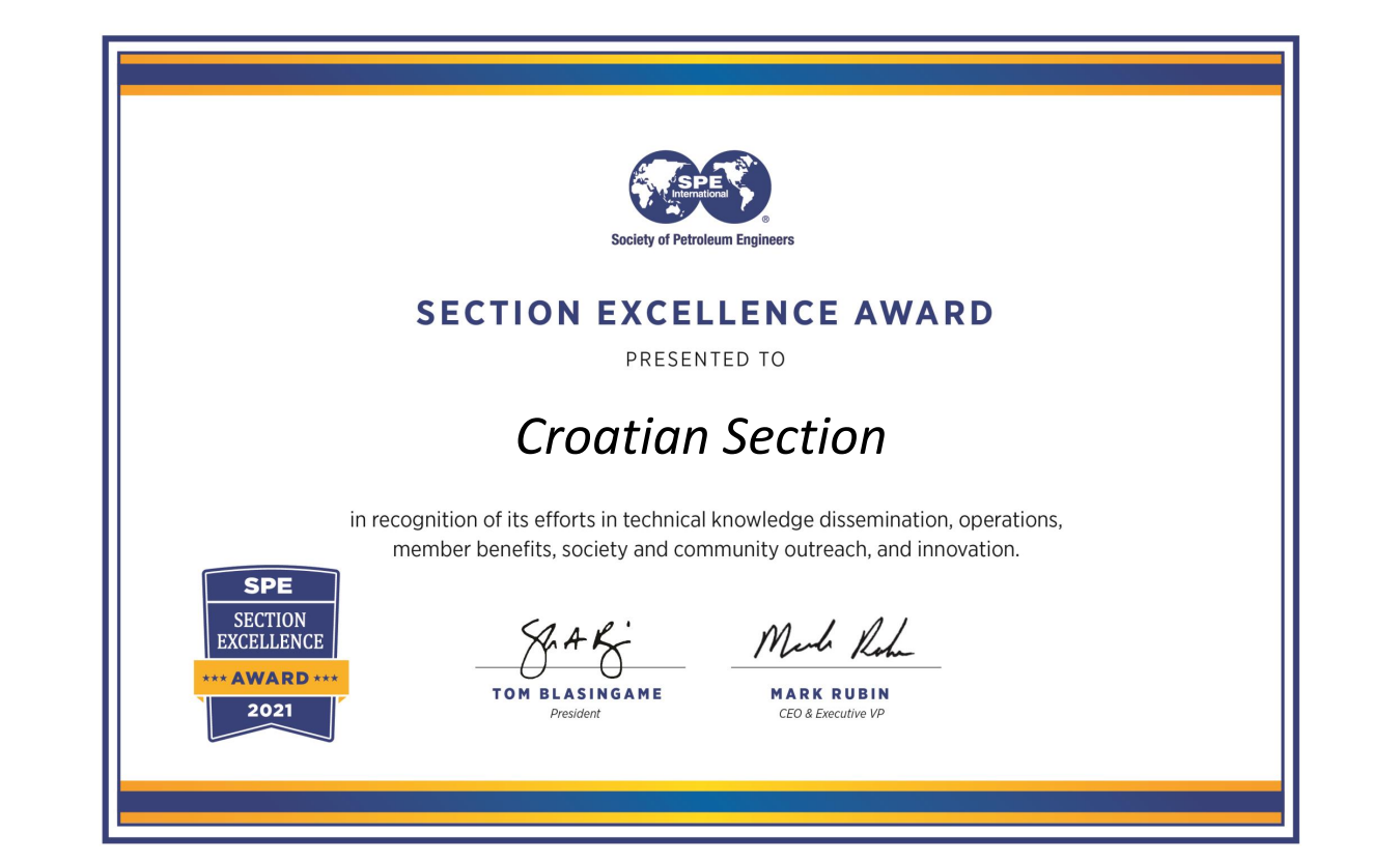 Sedmi puta zaredom nagrađen hrvatski ogranak Međunarodne udruge naftnih inženjera