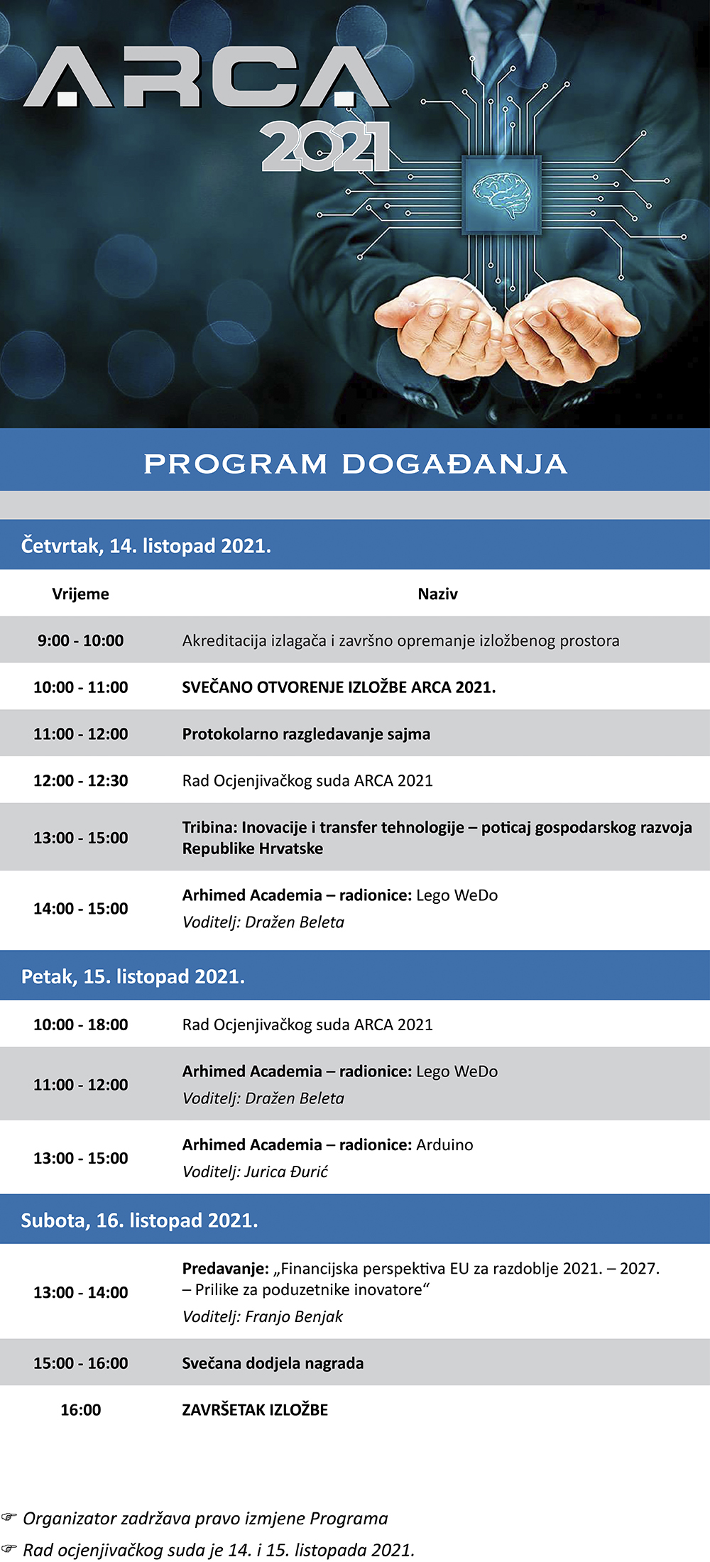 ARCA 2021: Izložba inovacija od 14. do 16. listopada