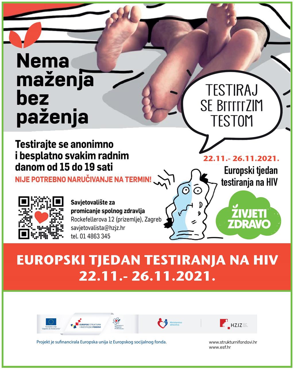Europski tjedan testiranja na HIV od 22. do 26. studenog