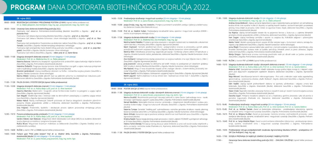 Dani doktorata biotehničkog područja PBF-a