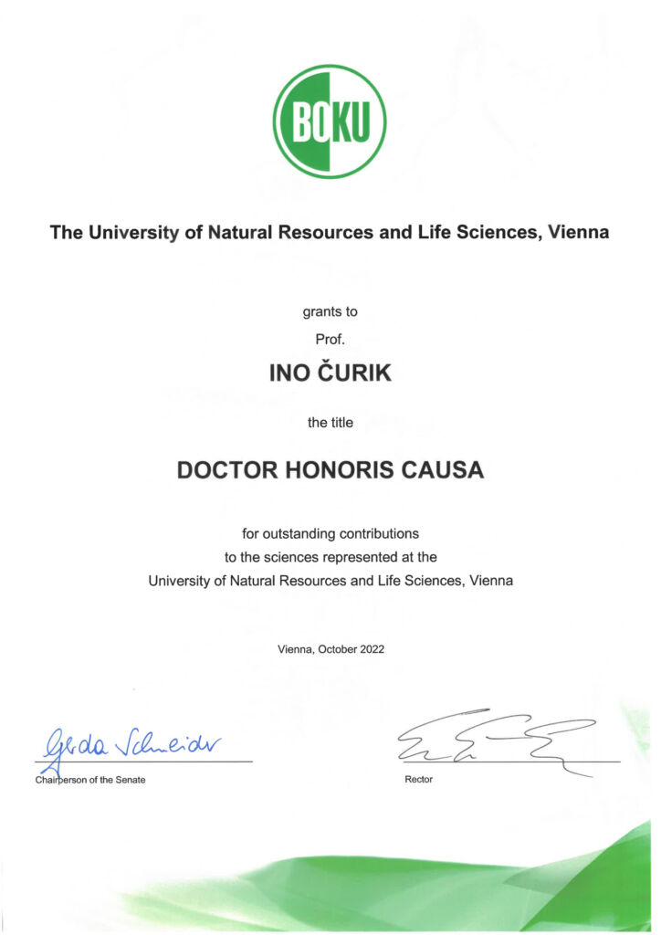 Ino Čurik počasni je doktor bečkog University of Natural Resources and Life Sciences