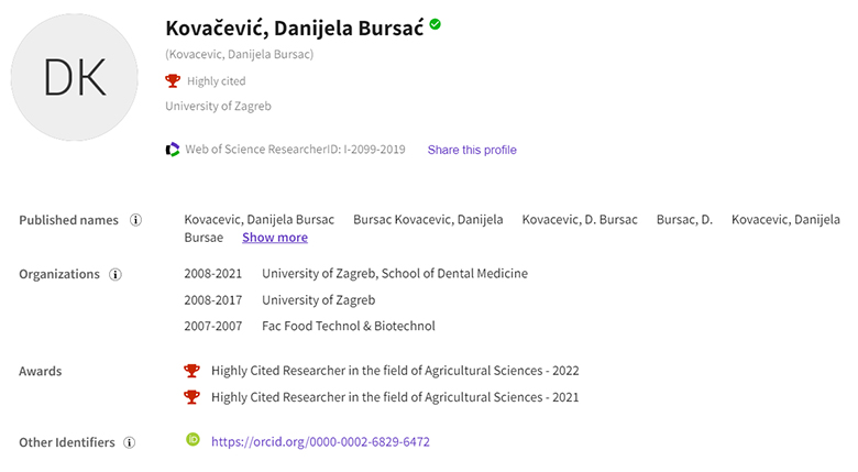 Profesorica Danijela Bursać Kovačević s PBF-a među najcitiranijim svjetskim znanstvenicima