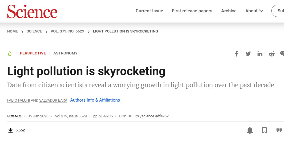 Galopirajući rast svjetlosnog onečišćenja