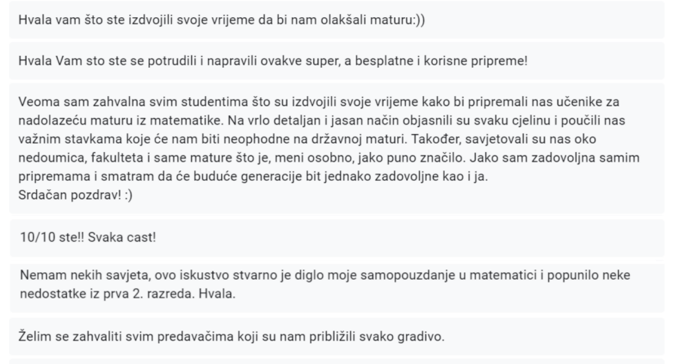 Studenti za buduće studente - pripreme za državnu maturu