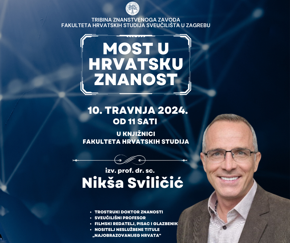 „Najobrazovaniji Hrvat“ gost prve tribine za popularizaciju znanosti na Fakultetu hrvatskih studija