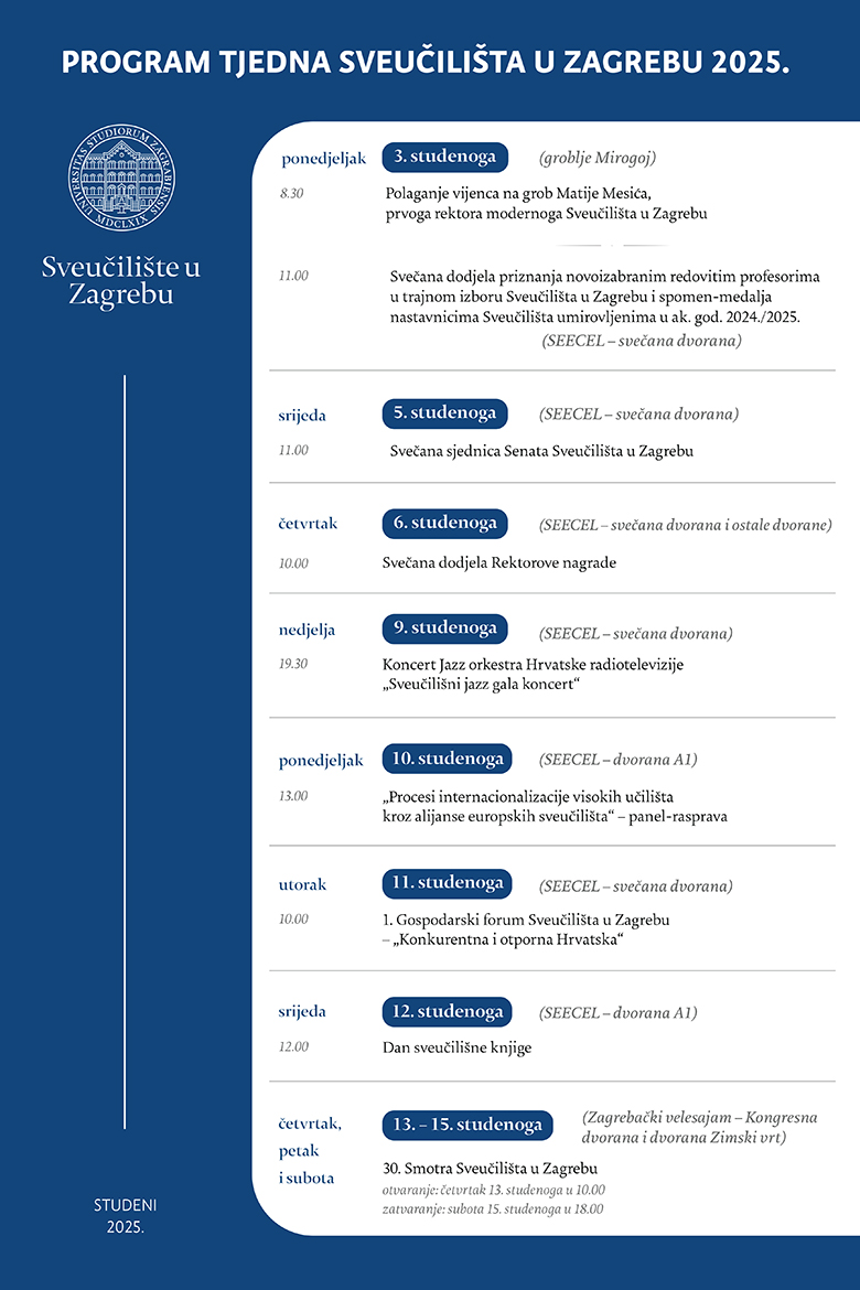 Donosimo KOMPLETAN PROGRAM Tjedna Sveučilišta