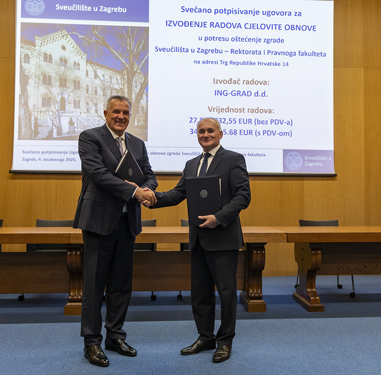 Potpisan Ugovor za izvođenje radova cjelovite obnove zgrade Sveučilišta u Zagrebu