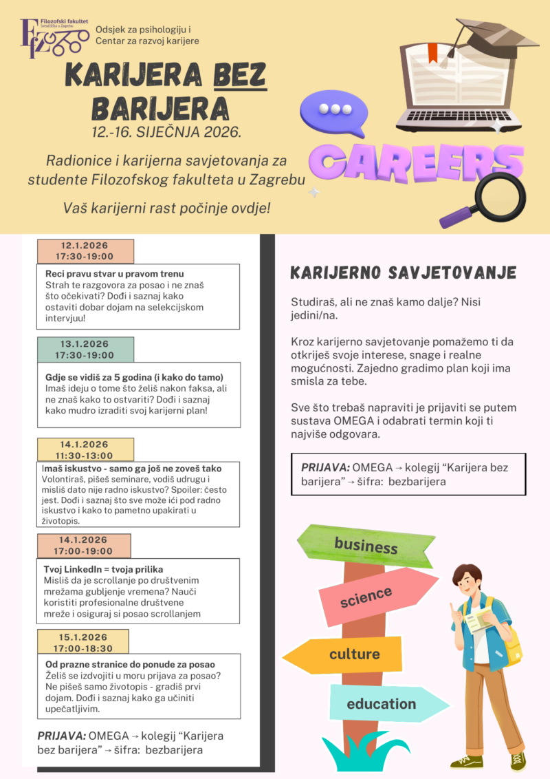 Od 12. do 16. siječnja: Tjedan karijera na Filozofskom