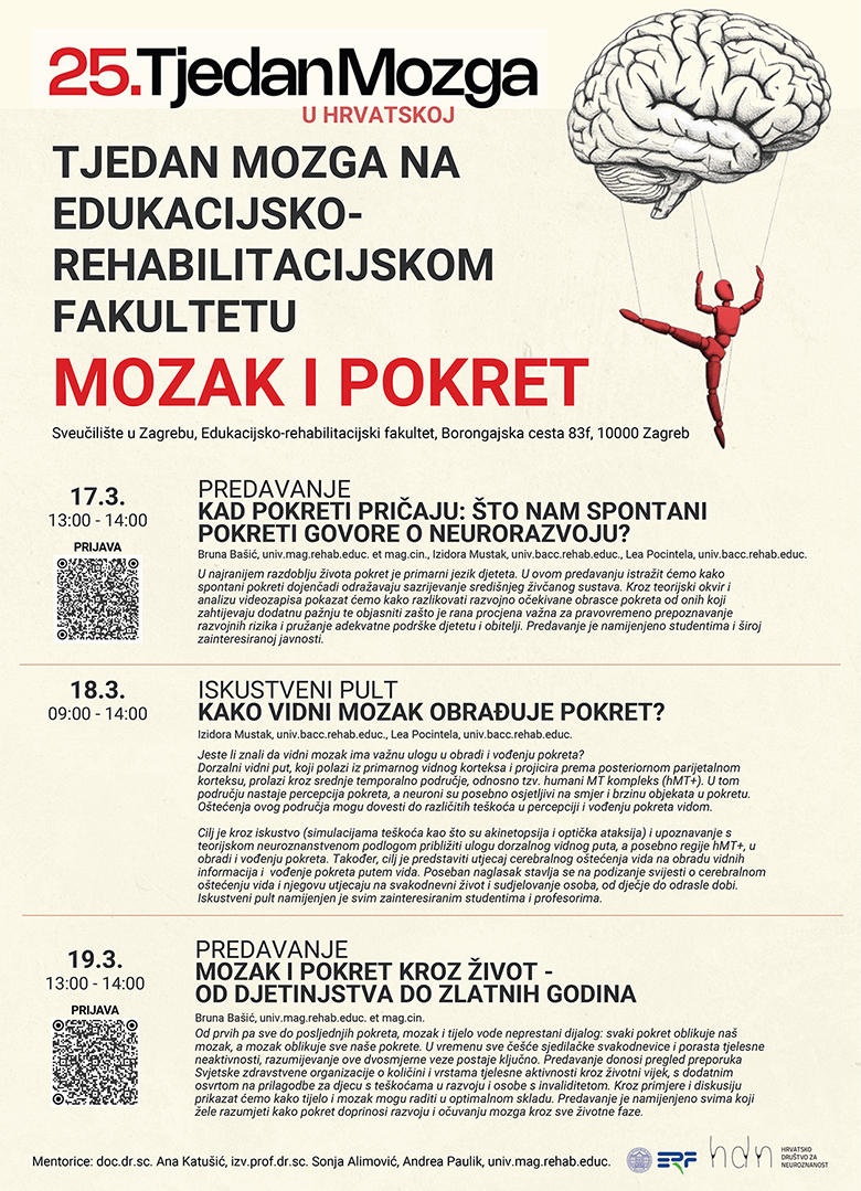 Tjedan mozga na ERF-u donosi program „Mozak i pokret”