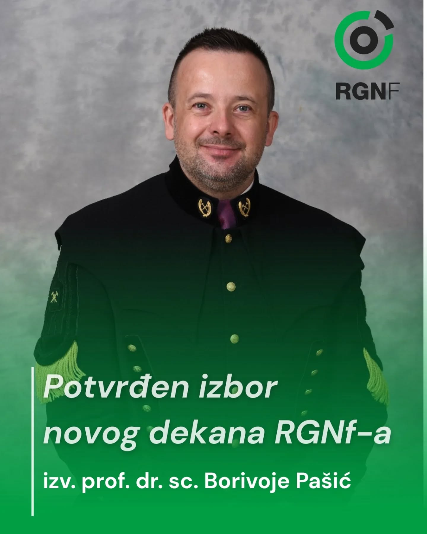 Senat potvrdio novog dekana RGN fakulteta