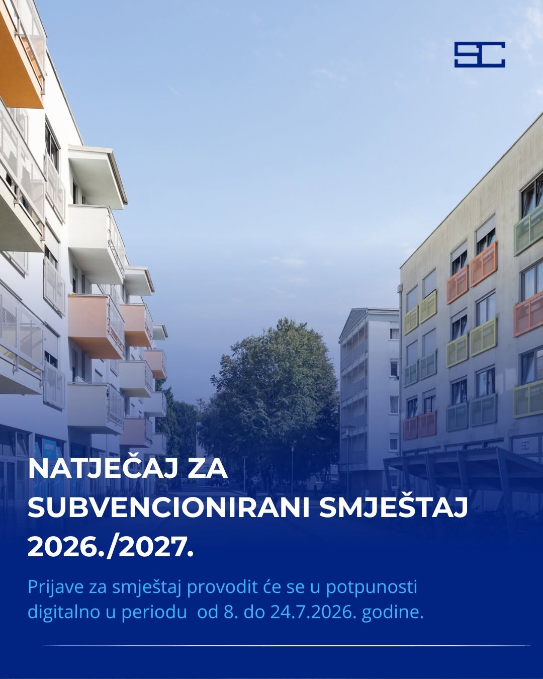 OTVOREN Natječaj za subvencionirani smještaj 2026./2027.