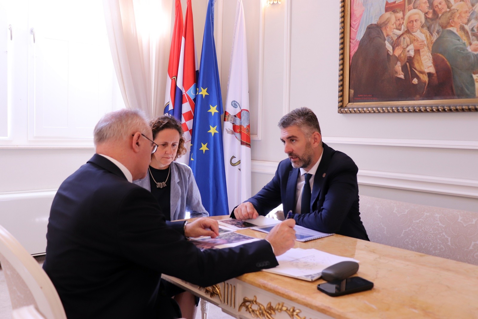 Rektor Lakušić, gradonačelnik Franković i ministrica Obuljen Koržinek održali radni sastanak u Dubrovniku za novu koncertnu dvoranu